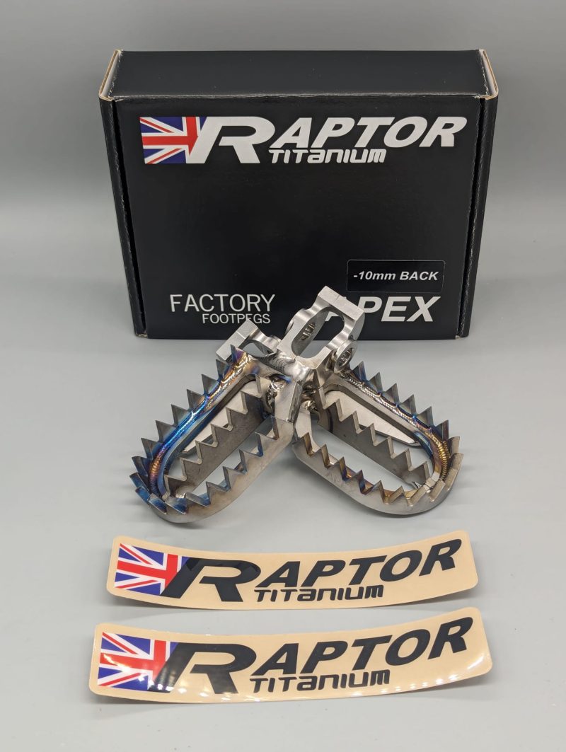 RX008 Raptor Titanium footpegs 10mm back
